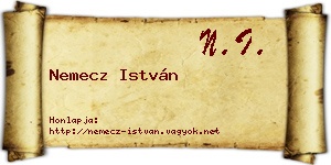 Nemecz István névjegykártya